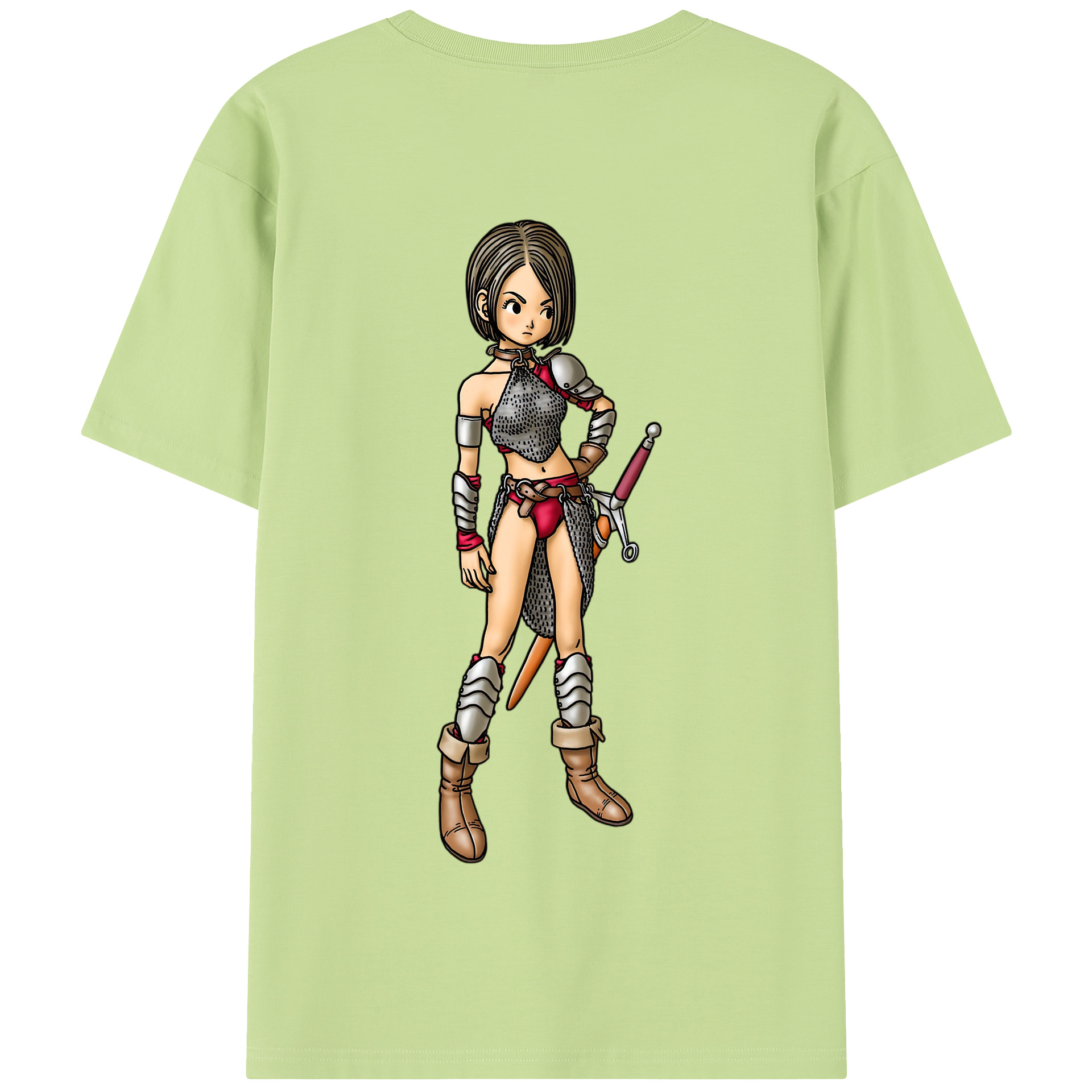 （画像用） ドラゴンクエスト Doragon Kuesuto Dragon Quest 綿100％半袖Tシャツ（背面プリント）